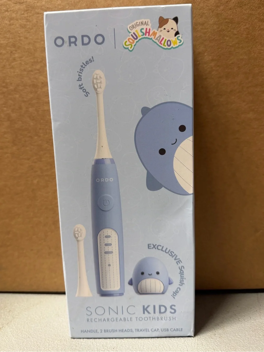 ORDO Sonic Kids Rechargeable Toothbrush - Squishmallows Samir - Blue